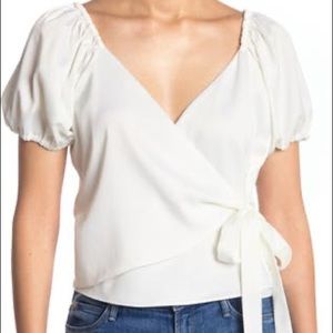 NWT Wayf Ivory Faux Wrap Top (Size M)